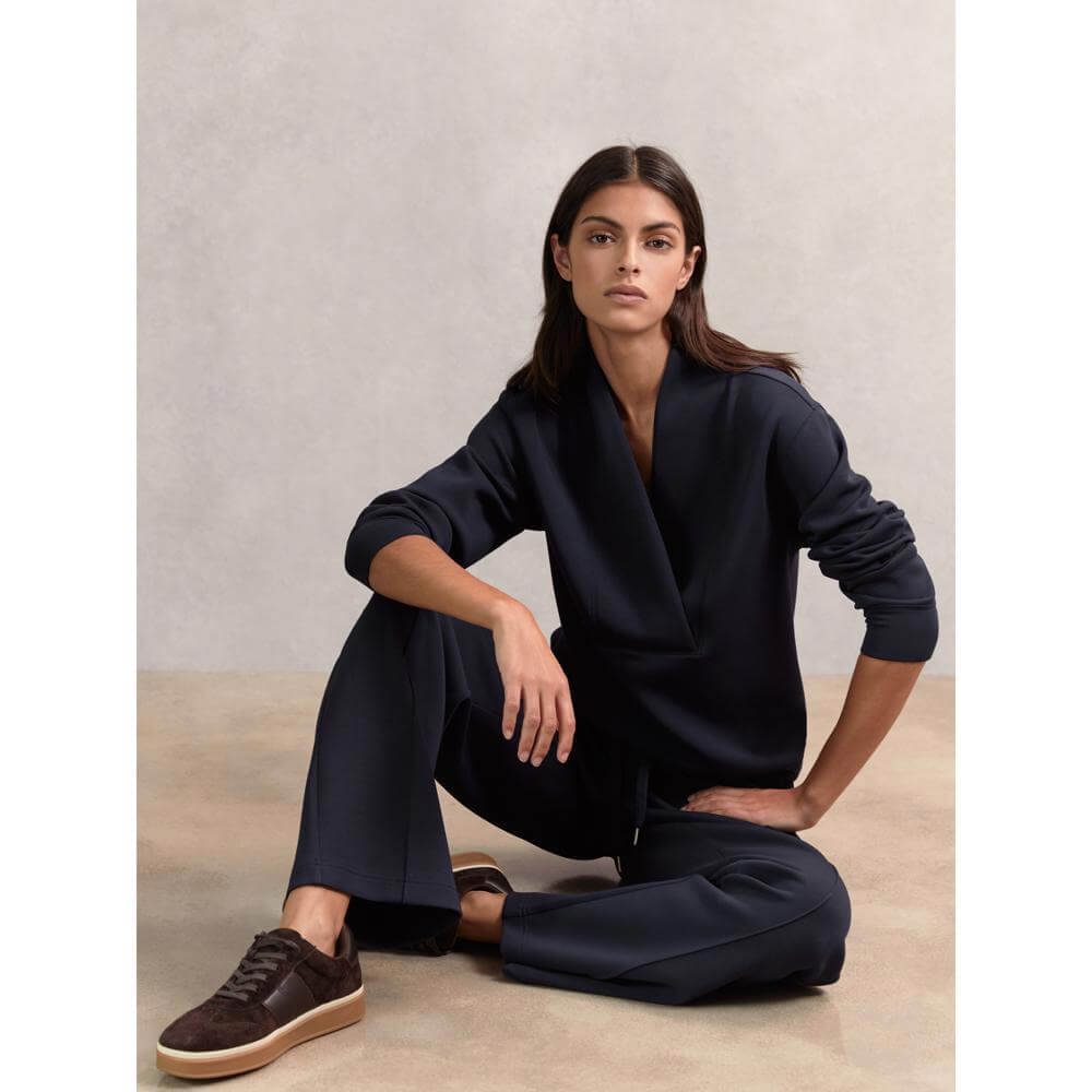 REISS Annabel Interlock Shawl-Neck Sweatshirt